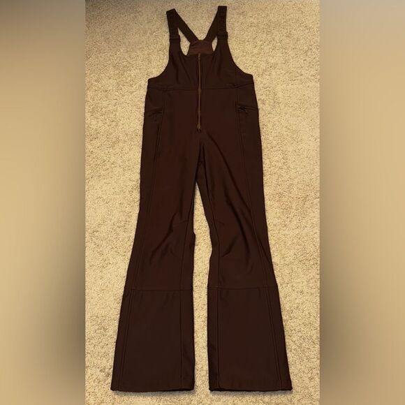 Halfdays Isabel Soft Shell Bib Pant Ski Large Waterproof Brown Spiked Cocoa - Picture 13 of 13